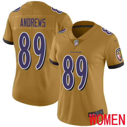 Baltimore Ravens Limited Gold Women Mark Andrews Jersey NFL Football 89 Inverted Legend